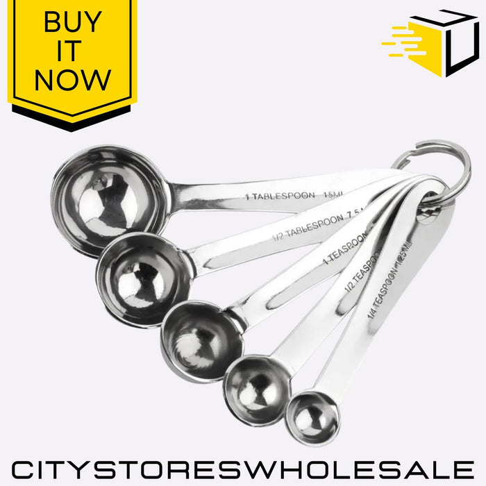 Stainless Steel Measuring Spoons Set 5 Piece Kitchen Cooking Baking Utensil Tala