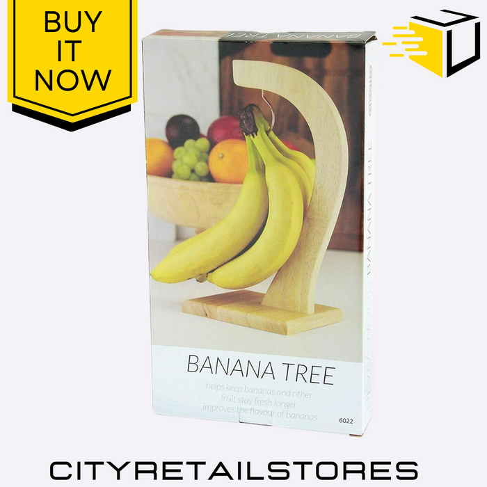 Banana Tree Stand Rubberwood Apollo Natural Wood Holder 29.5cm Durable