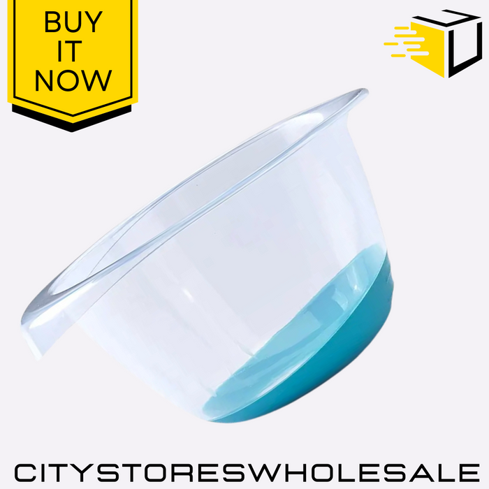 6L Premier Mixing Bowl Teal Durable Plastic Non-Slip Base Easy To Use Whitefurze