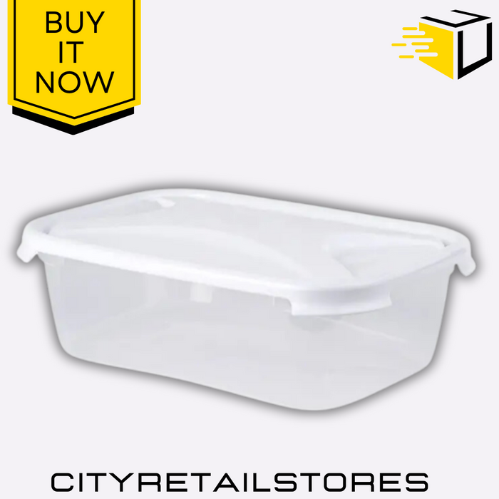 Cuisine 4.5L Food Storage Box & Lid Clear Ice White 32x22x10cm Wham