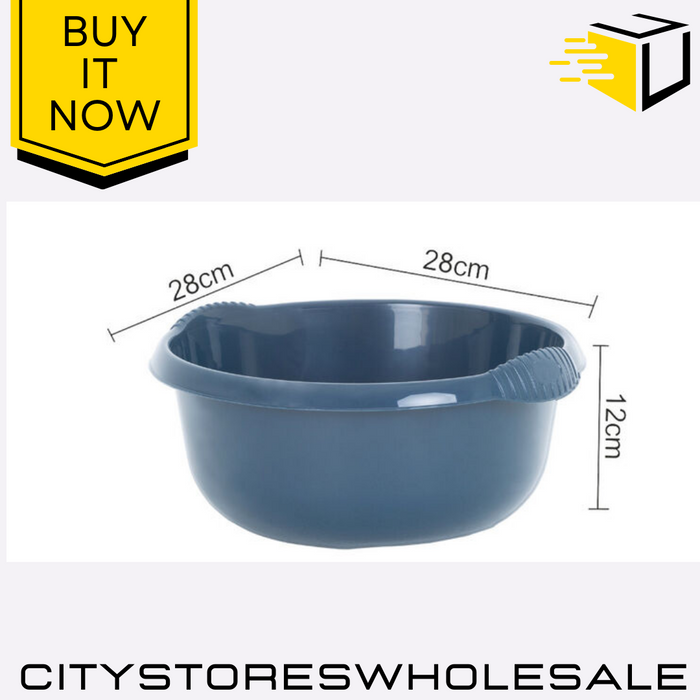 Casa 28cm Round Bowl Navy Plastic Durable Lightweight Washing Up Home Wham