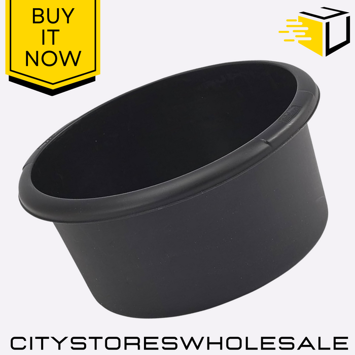 Black 26cm Round Graphite Bowl Small Durable Plastic Bowl For Indoor Whitefurze