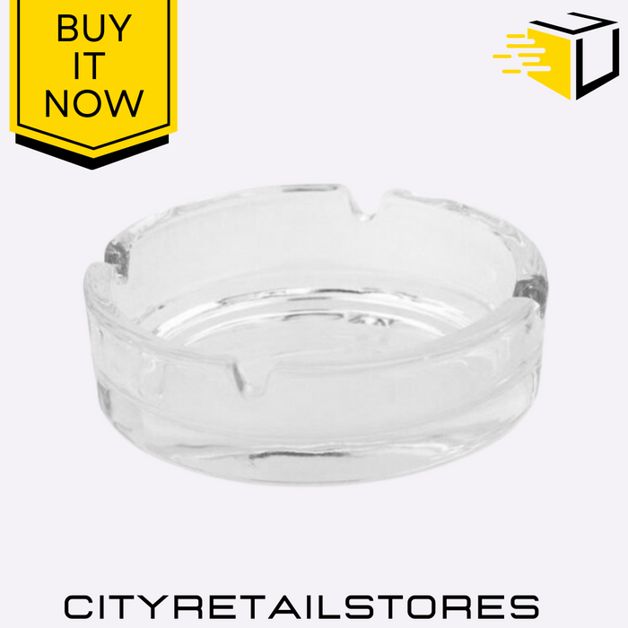 Round Glass Ashtray 10.5cm Stylish & Durable Smoking Accessory