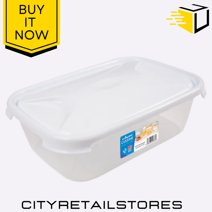 Cuisine 4.5L Food Storage Box & Lid Clear Ice White 32x22x10cm Wham