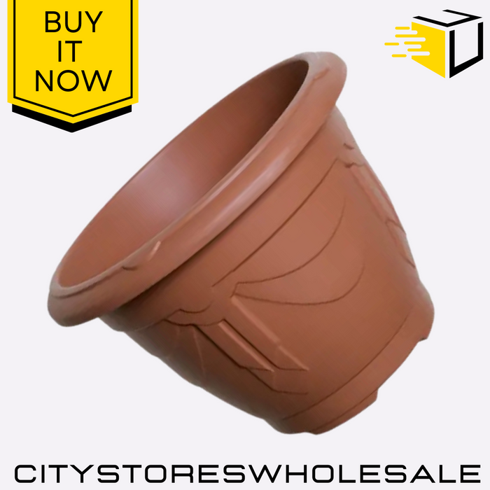 Round Venetian Planter 58cm Terracotta Indoor Outdoor Stylish Pot Whitefurze