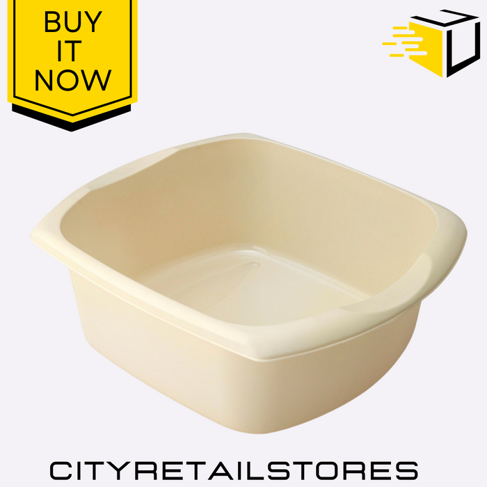 39cm Rectangular Washing Up Bowl Wham Casa Soft Cream Durable Plastic Kitchen