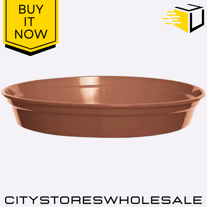 25cm Garden Pot Saucer Terracotta Plant Tray Durable Water Catcher Whitefurze