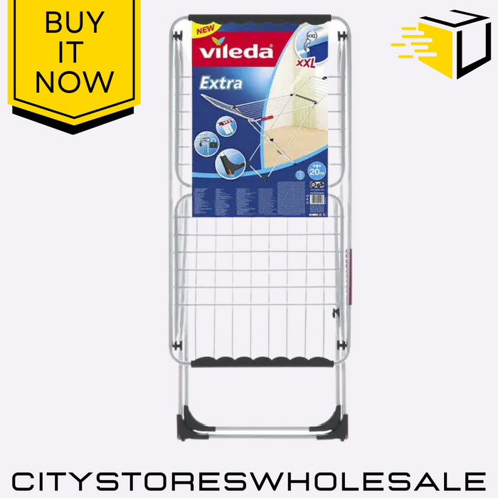 Extra Indoor X-Legs Dryer Airer 20m Clothes Drying Stand Foldable Compact Vileda