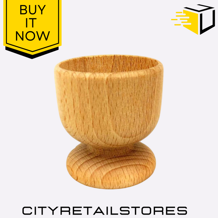 4 Beech Wood Egg Cups Apollo Natural Wooden Breakfast Set Durable & Stylish