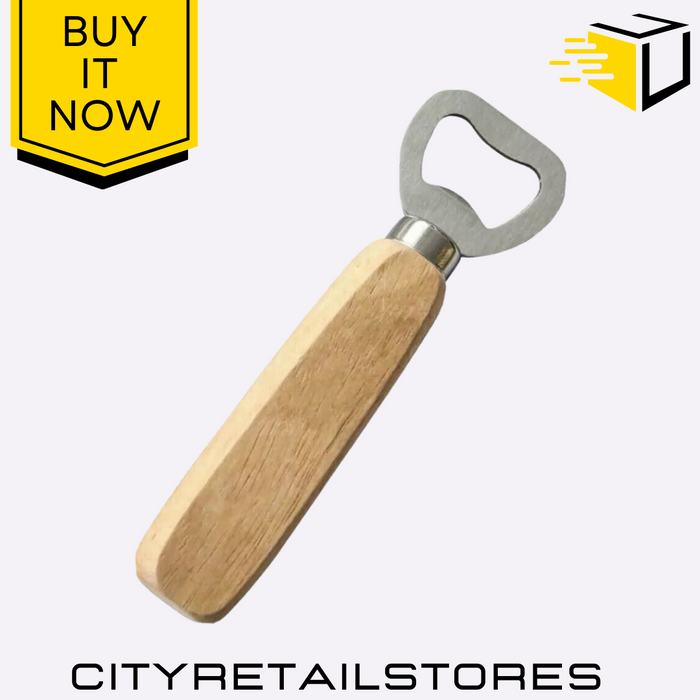 Wooden Handle Bottle Opener Apollo Classic Durable & Easy to Use Beer Bottle