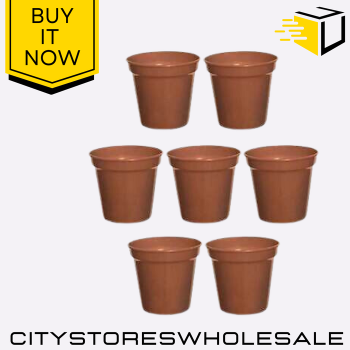 10cm Terracotta Garden Pots Set of 7 Plant Flower Herb Pots Durable Whitefurze