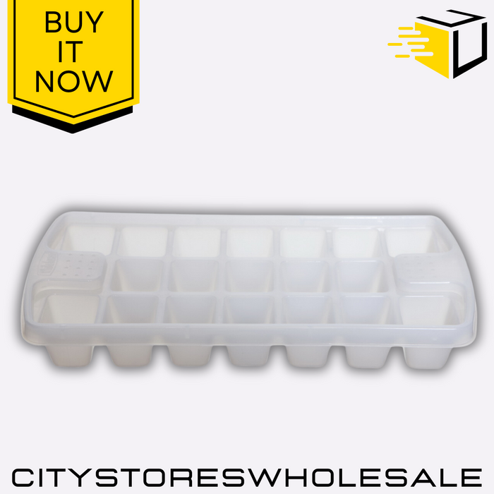 19 Hole Ice Cube Tray Durable White Plastic Perfect For Ice Making Whitefurze