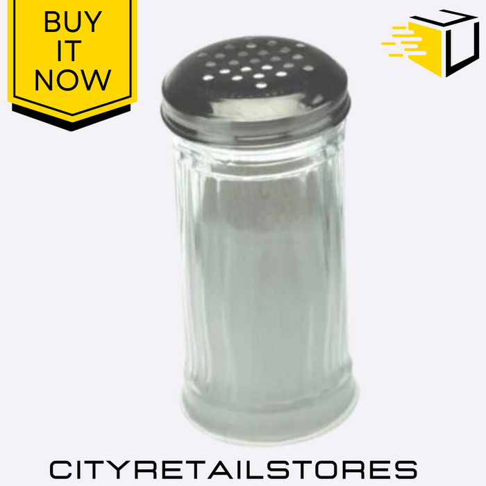 Glass Flour Shaker Stainless Steel Apollo Lid Baking Cooking Sprinkle Sugar