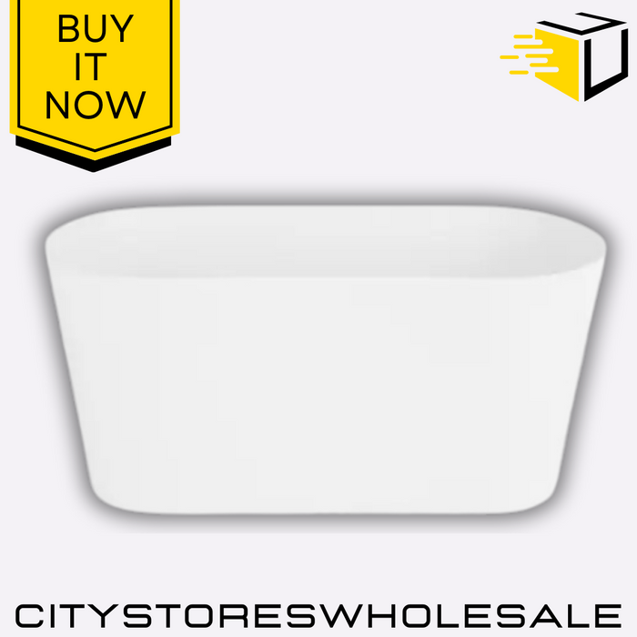 30cm Studio Oval Trough Planter Pot Cover White Stylish Garden Container Wham