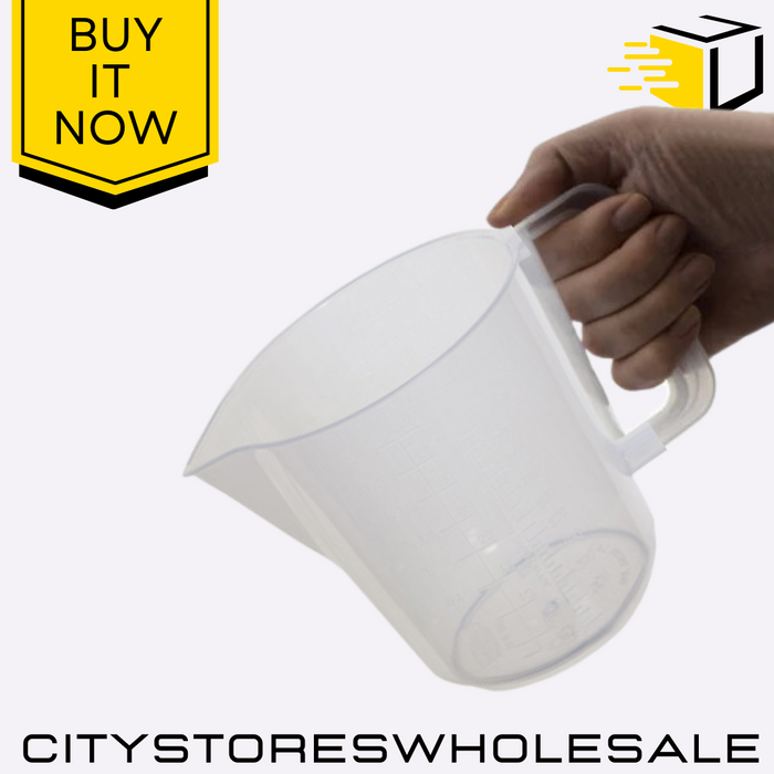 Durable Plastic Measuring Jug Clear Markings Kitchen 1 Pint Whitefurze