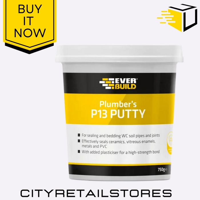 Plumbers Putty Waterproof Strong Sealant for Pipes & Drain 750g Everbuild P13