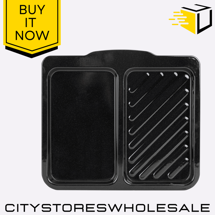 Enamel Dual Oven Tray Non-Stick Baking Roasting Tray 0.6mm Durable Black Wham