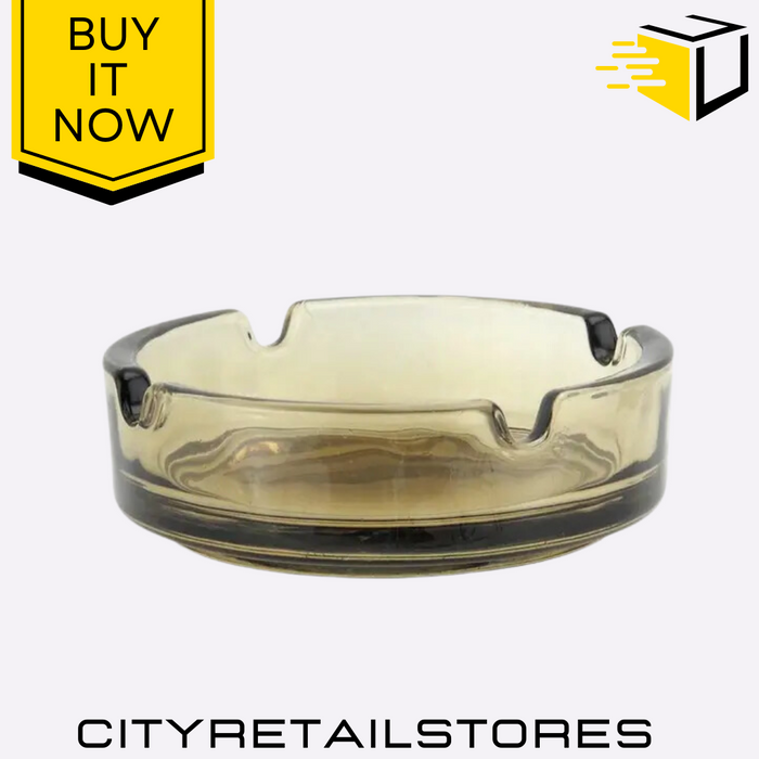 Round Glass Ashtray 10.5cm Stylish & Durable Smoking Accessory