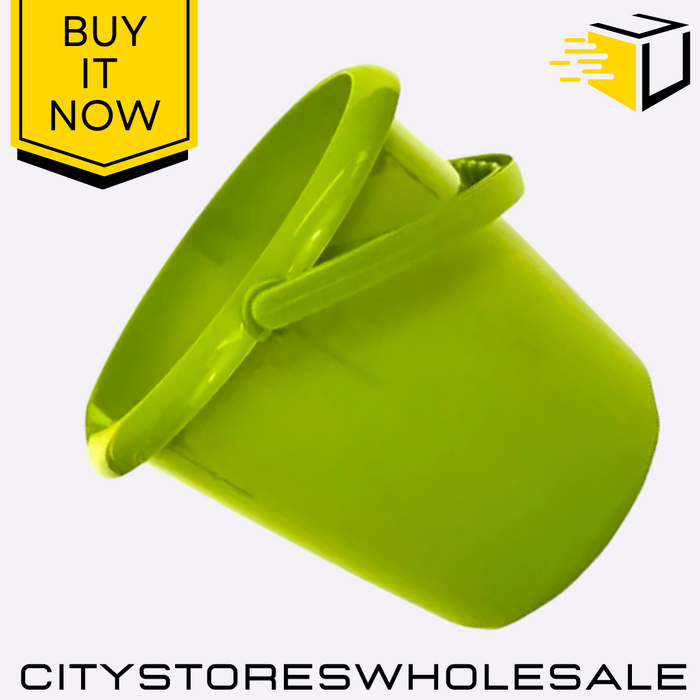 10L Bucket Green Plastic Durable With Handle Multi-Purpose Storage Whitefurze