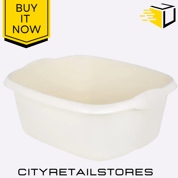 39cm Rectangular Washing Up Bowl Wham Casa Soft Cream Durable Plastic Kitchen