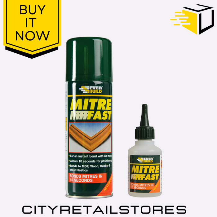 Mitre Fast Bonding Kit Adhesive Everbuild & Activator Set Strong Glue DIY Repair