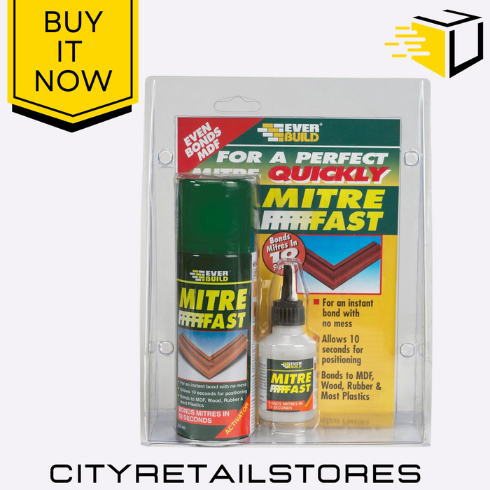 Mitre Fast Bonding Kit Adhesive Everbuild & Activator Set Strong Glue DIY Repair