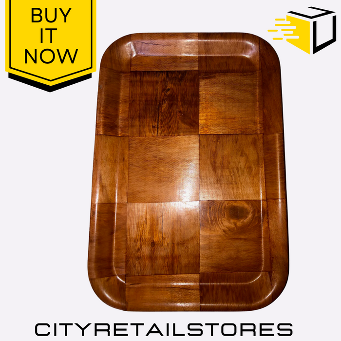 Woven Bamboo Wood Serving Apollo Tray Stylish and Durable Kitchenware 36 x 24cm