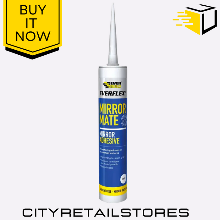 Everbuild Mirror Adhesive Strong Bond Multi-Surface Instant Grab 290ml