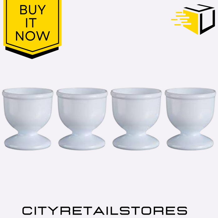 4 Egg Cups Durable Plastic Egg Holders Chef Aid Breakfast Kitchen Tableware