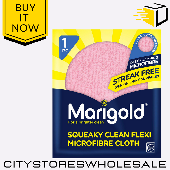 Squeaky Clean Flexi Microfibre Cloth Super Absorbent, Lint-Free Clean Marigold