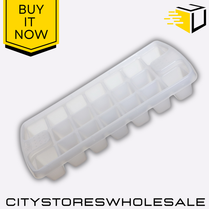 19 Hole Ice Cube Tray Durable White Plastic Perfect For Ice Making Whitefurze