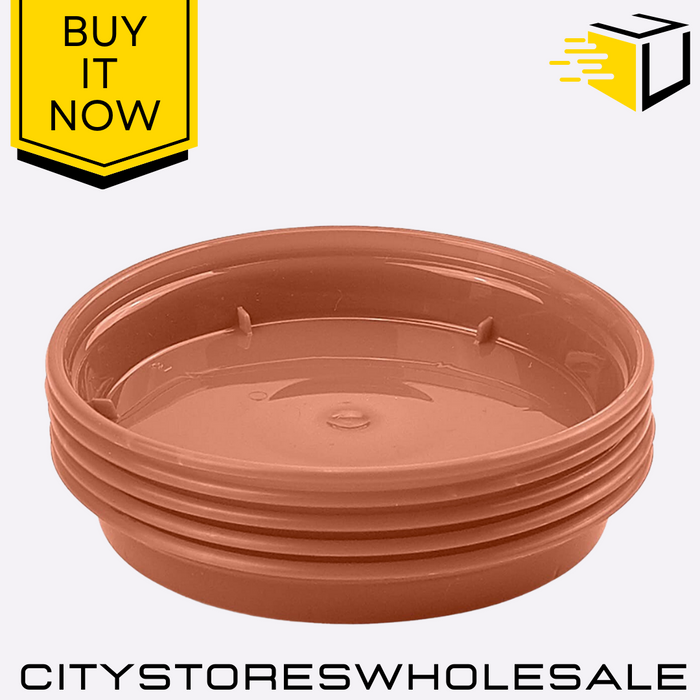 Terracotta Pot Saucer Set 7.5-10cm For Garden Indoor Plants Pack Of 5 Whitefurze