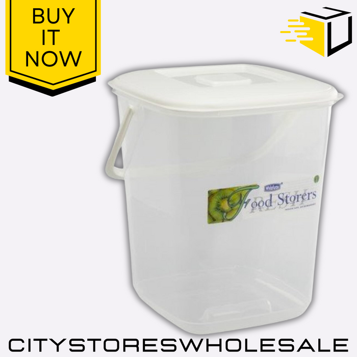 10L Food Storage Container With Handle Durable Kitchen Storage Box Whitefurze