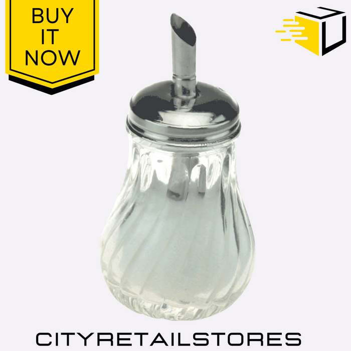 Glass Sugar Pourer Small Elegant Sugar Dispenser With Lid Apollo 11 x 7 cm