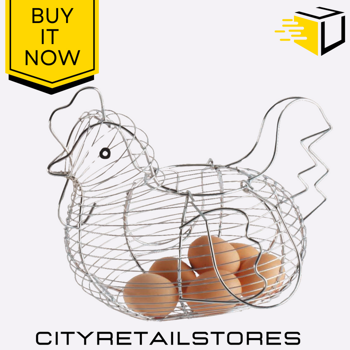 Hen Design Metal Basket Storage for Eggs Chicken Egg Storage Holder Apollo