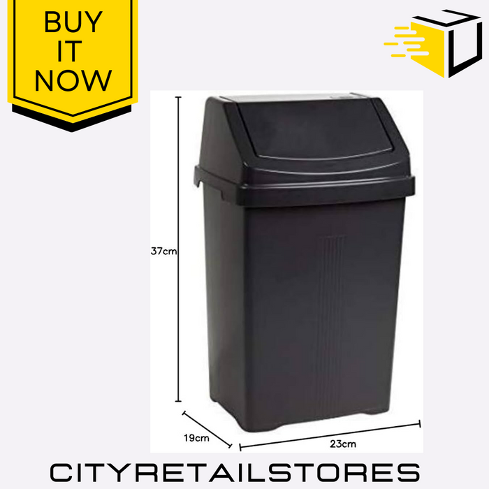 8L Swing Bin Wham Casa Midnight Compact & Stylish Kitchen Office Waste Bin