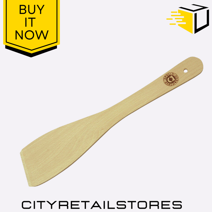 Apollo Beechwood Slotted Spatula 12" Durable Wooden Utensil Cooking & Baking