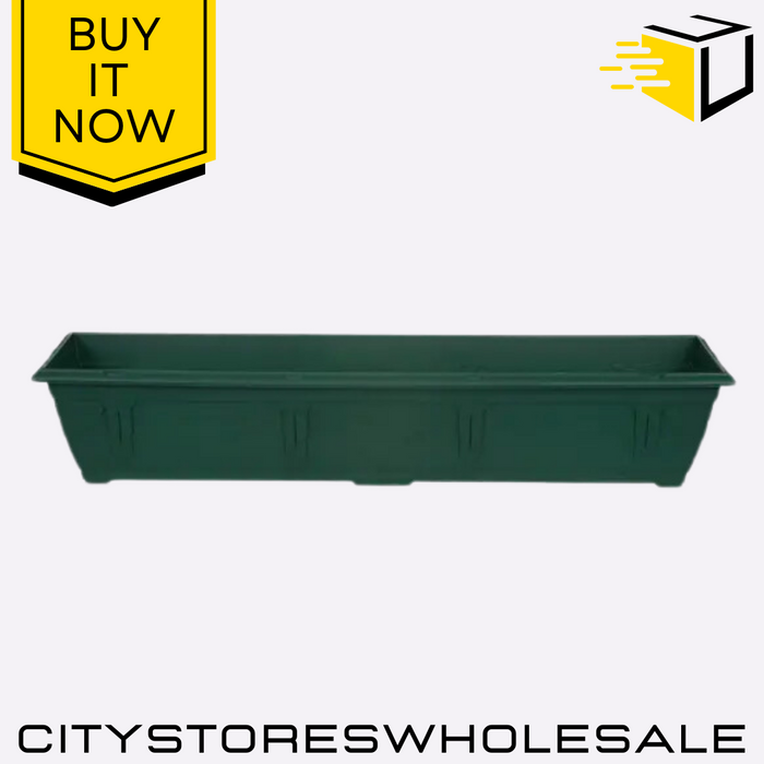 90cm Venetian Window Box Planter Forest Green Durable Outdoor Garden Whitefurze