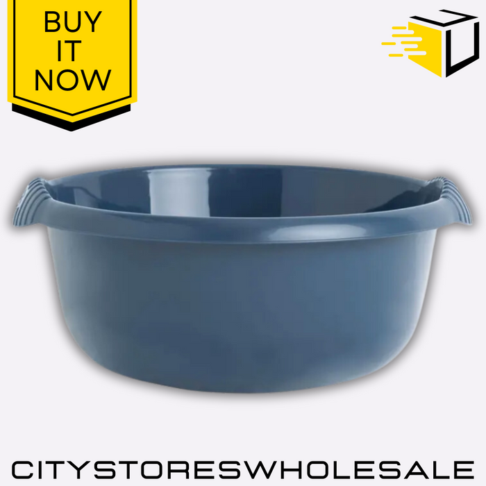 Casa 28cm Round Bowl Navy Plastic Durable Lightweight Washing Up Home Wham