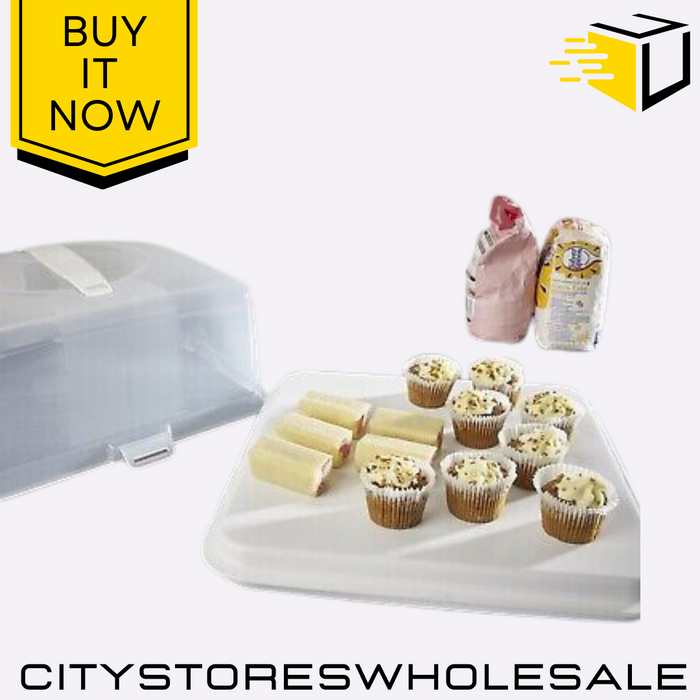 Square Cake Box White Strong & Durable Storage Container For Cakes Whitefurze