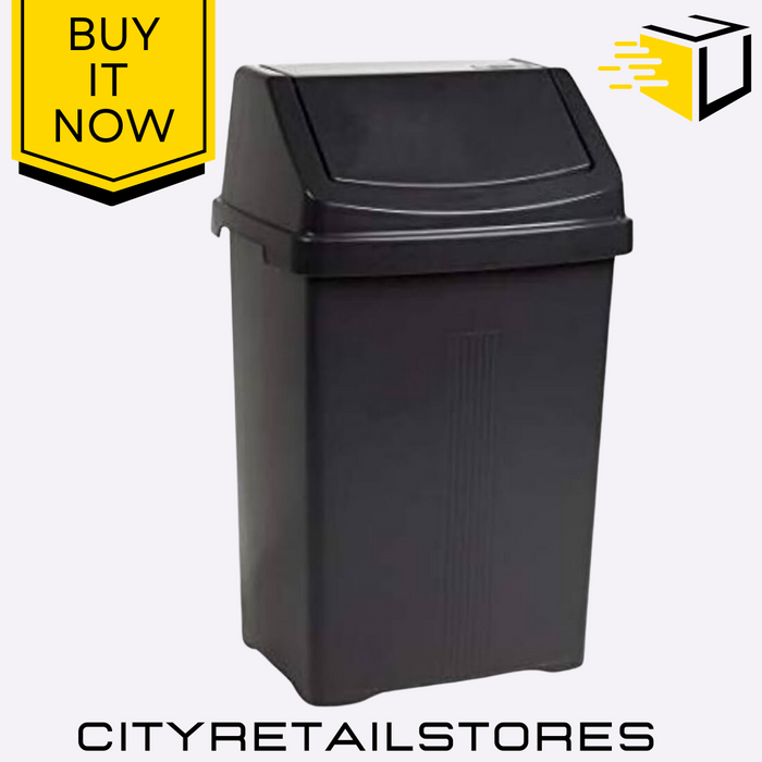 8L Swing Bin Wham Casa Midnight Compact & Stylish Kitchen Office Waste Bin