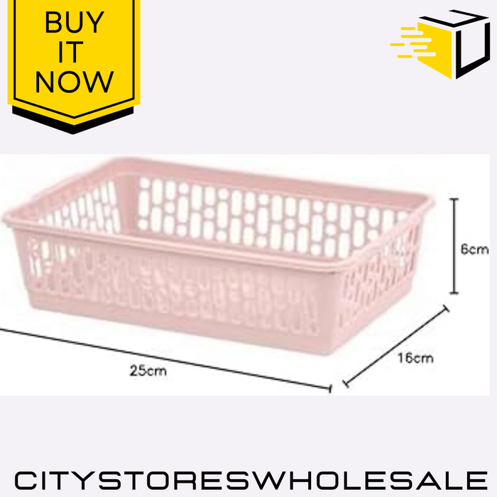 Handy Storage Basket Clear Plastic Organizer Small Compact Design 25x16x6cm Wham