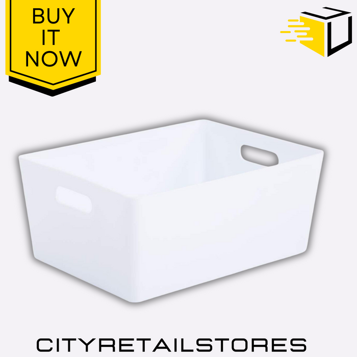 Storage Basket 5.02 Rectangular Ice White Solution Durable & Stylish Wham