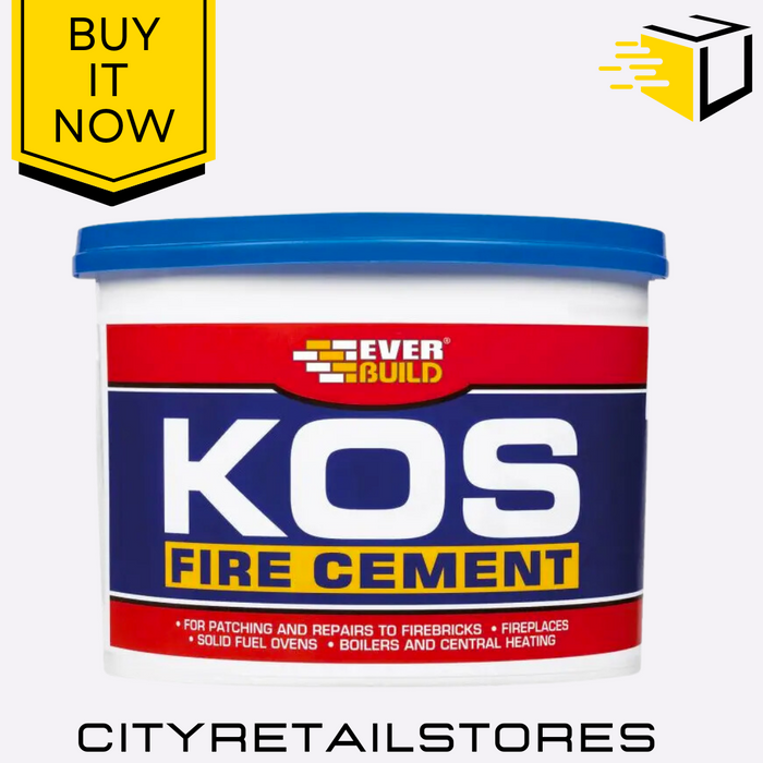 KOS Fire Cement Black Everbuild High-Temp Heat Resistant Repair Sealant 500g