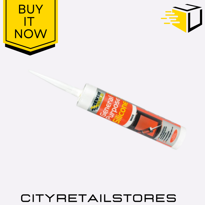 White General Purpose Silicone Sealant Waterproof & Flexible Everbuild 290ml