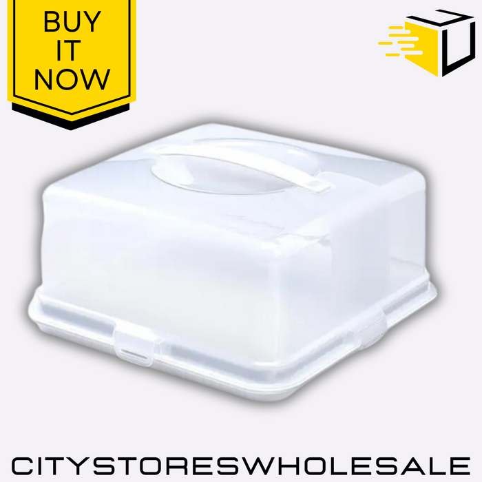 Square Cake Box White Strong & Durable Storage Container For Cakes Whitefurze