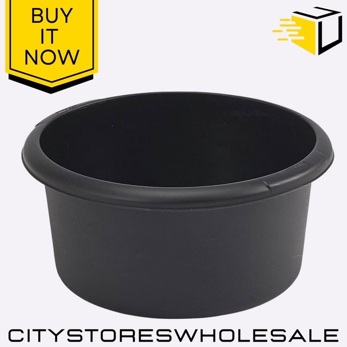 Black 26cm Round Graphite Bowl Small Durable Plastic Bowl For Indoor Whitefurze