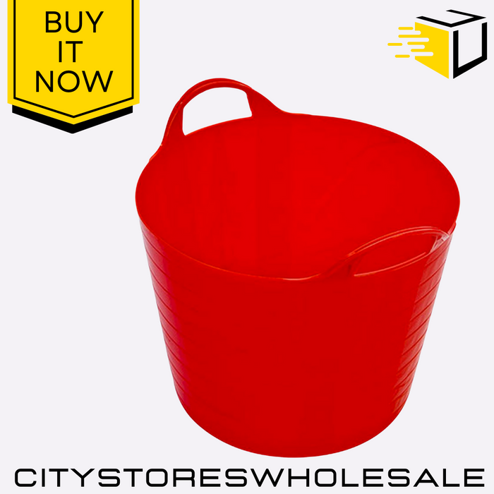 Flexible Tub 26L Durable Red Multi-Purpose Storage & Garden Bucket Whitefurze