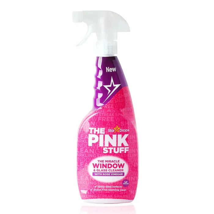 Stardrops The Pink Stuff The Miracle Window & Glass Cleaner with Rose Vinegar 850ml - The Pink Stuff