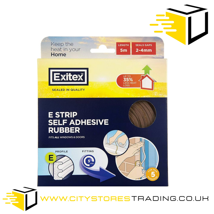 Exitex Brown E Strip Self Adhesive Rubber Strip 5m